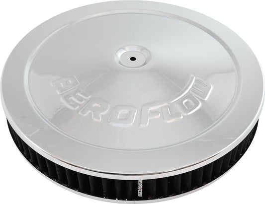 AF2851-1270 - 14" x 2-1/4" AIR CLEANER ASSY 5-1/8" FLAT BASE CHROME