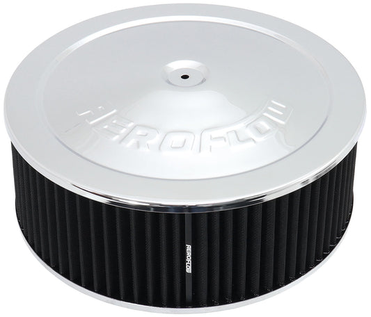 AF2851-1300 - 14" X 5" AIR CLEANER ASSY 5-1/8" DROP BASE CHROME COTTON