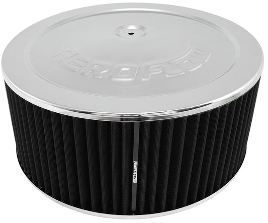 AF2851-1310 - 14" x 6" AIR CLEANER ASSEMBLY 5-1/8" FLAT BASE CHROME