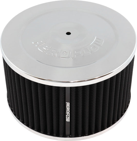AF2851-1335 - 7" X 4" AIR CLEANER ASSY 5-1/8" FLAT BASE CHROME COTTON