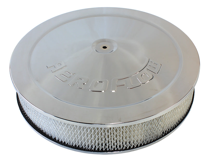 AF2856-1280 - 14" X 3" AIR CLEANER ASSY 5-1/8" DROP BASE CHROME PAPER