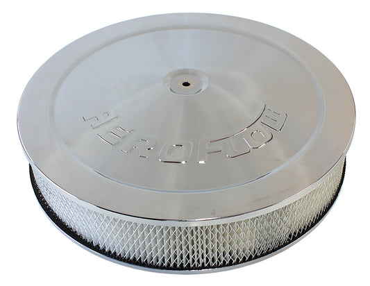 AF2856-1280 - 14" X 3" AIR CLEANER ASSY 5-1/8" DROP BASE CHROME PAPER