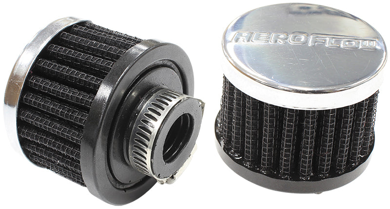 AF2871-1340 - 5/8" UNIV CLAMP ON FILTER 2" O.D,1-1/2" H,CHROME TOP