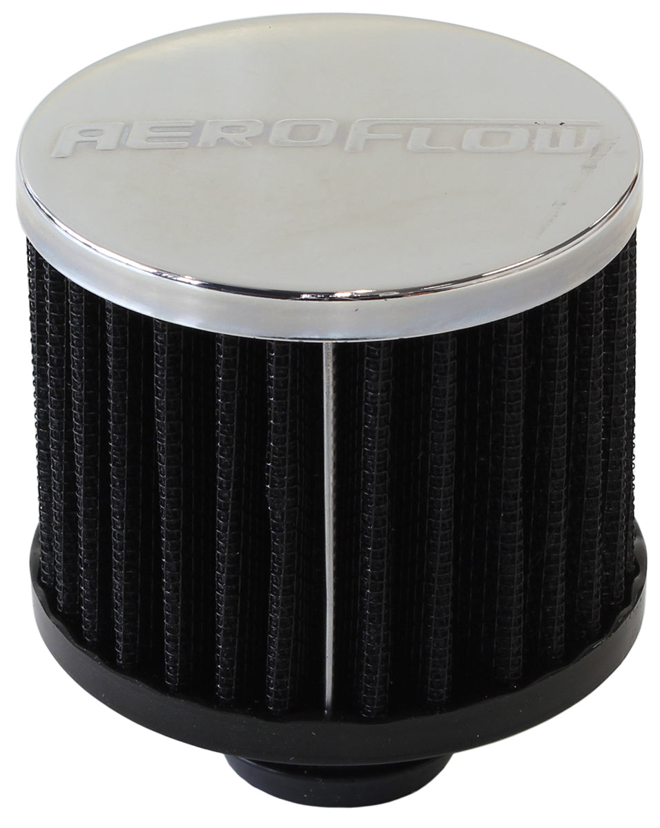 AF2871-1490 - 1-1/4" PUSH IN BREATHER FILTER3" O.D,2-1/2" H,CHROME TOP