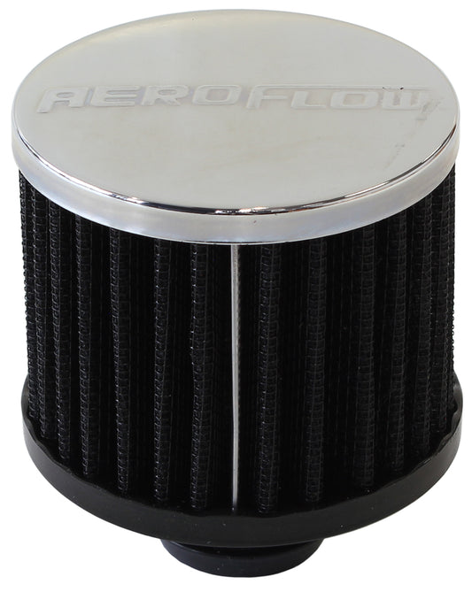 AF2871-1490 - 1-1/4" PUSH IN BREATHER FILTER3" O.D,2-1/2" H,CHROME TOP