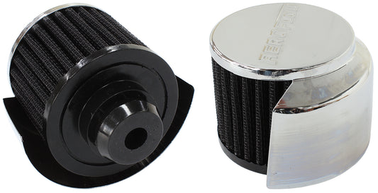 AF2871-1516 - 1-1/4" PUSH IN BREATHER WITH SHIELD3"O.D 2-1/2"H CHROME TOP