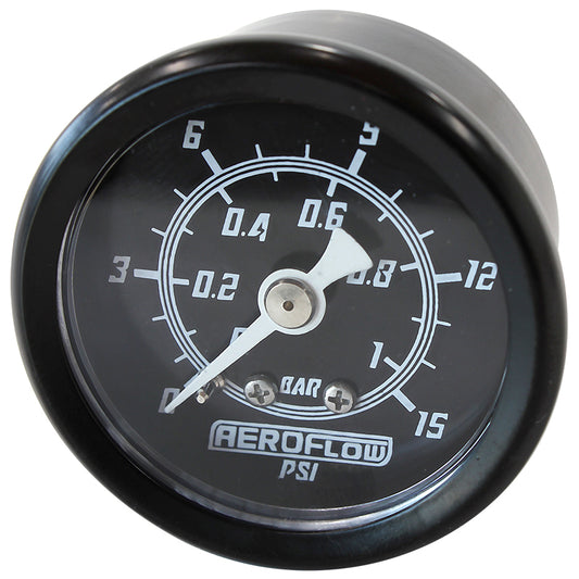 AF30-2204 - 1-1/2" 0-15 PSI PRESS GAUGE BLACK FACE WHITE POINTER