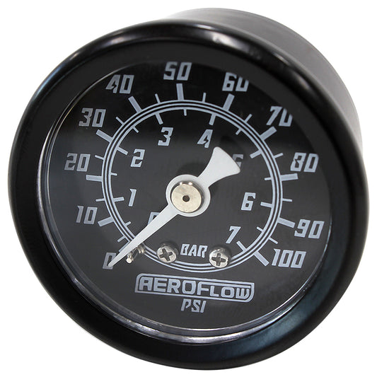 AF30-2205 - 1-1/2" 0-100 PSI PRESS GAUGE BLACK FACE WHITE POINTER