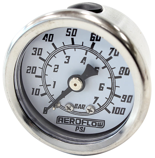 AF30-2207 - 1-1/2 0-100 PSI PRESSURE GAUGEWHITE FACE BLACK POINTER