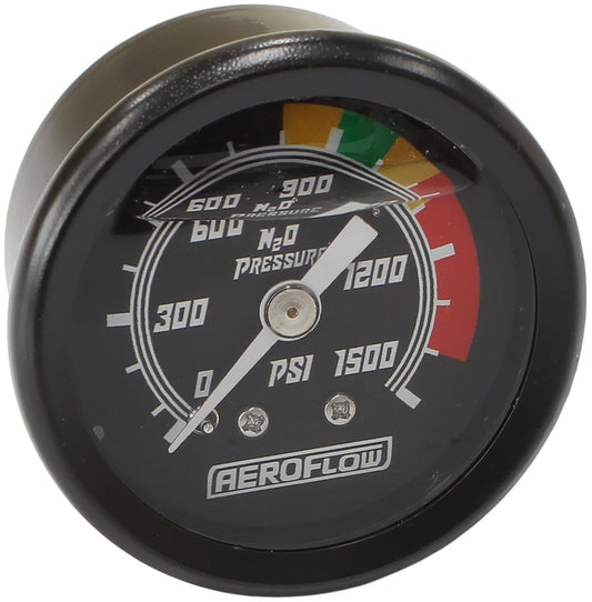 AF30-2215 - 1-1/2" 0-1500 NITROUS GAUGE BLACK FACE WHITE POINTER NOS