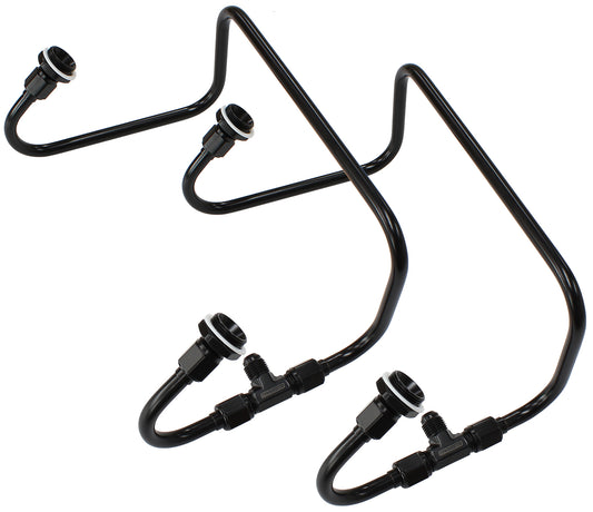 AF30-2671BLK - DUAL INLET FUEL LINE KIT SUIT 4150 HOLLEY CARB BLACK