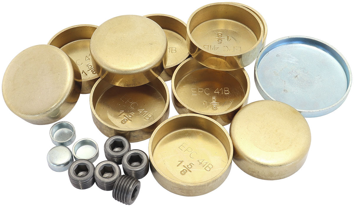 AF3000-1002 - SBC 350 400 WELSH PLUG KIT CHEVY SB BRASS