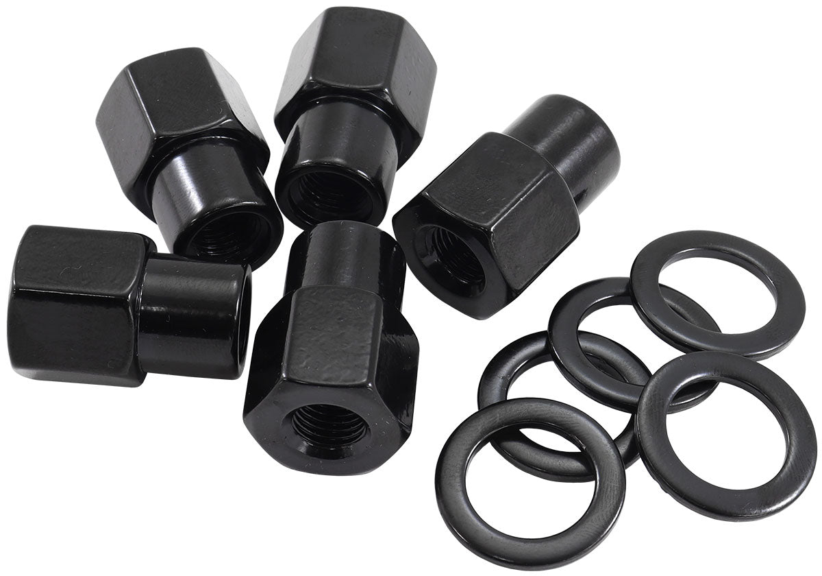 AF3012-6000 - 1/2"-20 .550" SHANK OPEN WHEEL NUTS BLACK (5 PACK)