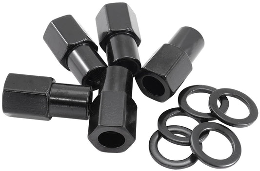 AF3012-7000 - 1/2"-20 .750" SHANK OPEN WHEEL NUTS BLACK (5 PACK)