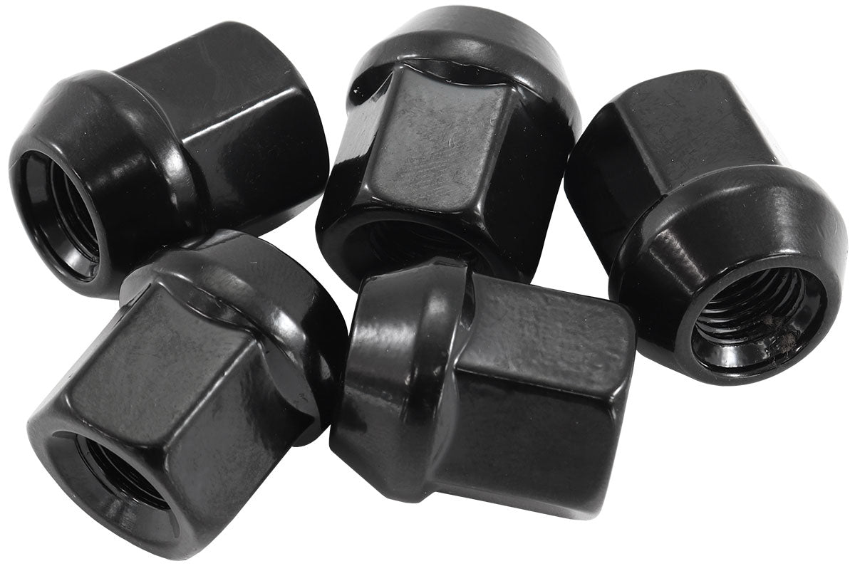 AF3015-1000 - M12 X 1.25mm ACORN SHORT OPEN WHEEL NUTS BLACK (5 PACK)