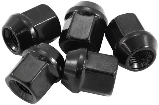 AF3015-1000 - M12 X 1.25mm ACORN SHORT OPEN WHEEL NUTS BLACK (5 PACK)