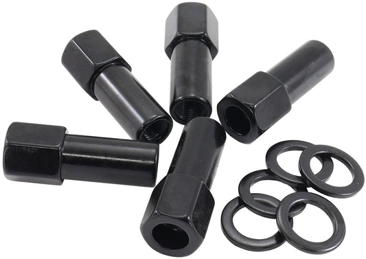 AF3015-9000 - M12 X 1.25mm 1.38" SHANK OPEN WHEEL NUTS BLACK (5 PACK)