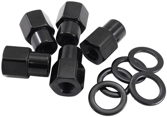 AF3016-6000 - M12 X 1.50mm .550" SHANK OPEN WHEEL NUTS BLACK (5 PACK)