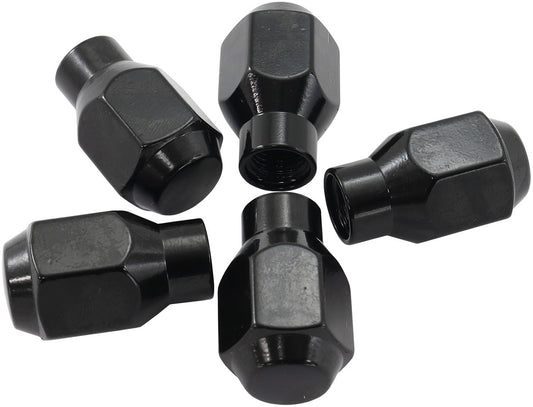 AF3022-4000 - 1/2"-20 CONICAL ET CLOSED WHEEL NUTS BLACK (5 PACK)