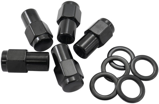 AF3022-7000 - 1/2"-20 .750" SHANK CLOSED WHEEL NUTS BLACK (5 PACK)