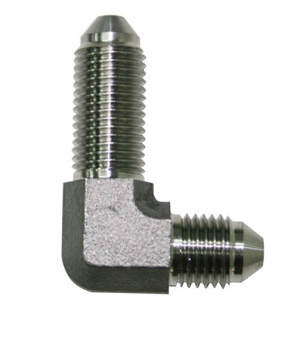 AF323-03 - STAINLESS -3AN BULKHEAD 90DEG STAINLESS NUT SEPERATE