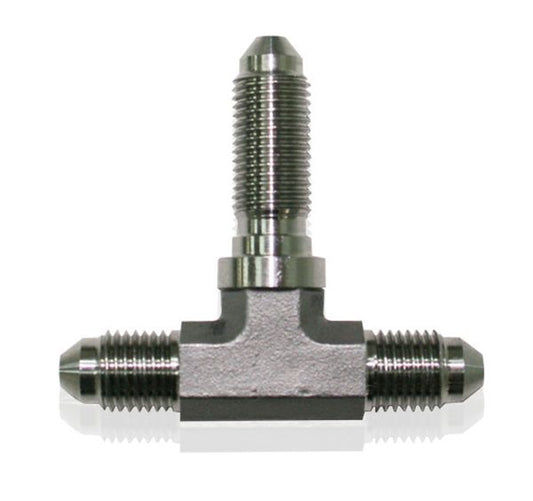 AF324-04 - STAINLESS -4AN BULKHEAD TEE STAINLESS NUT SEPERATE