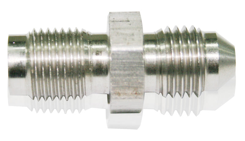 AF341-04 - -4AN TO INVERTED 7/16-24 STAINLESS MALE TO MALE
