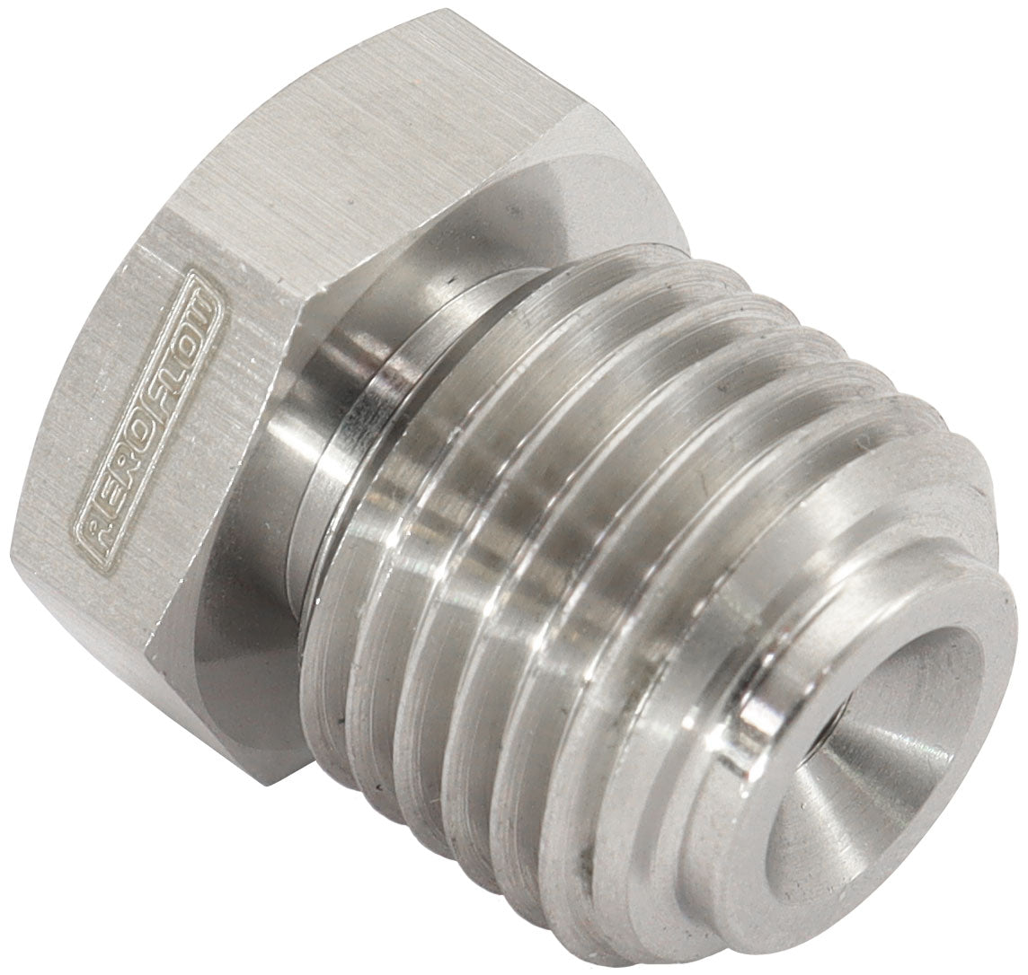 AF349-06 - INVERTED FLARE HEX PORT PLUG 9/16-18 STAINLESS STEEL