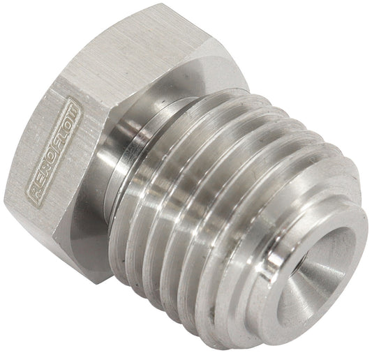 AF349-06 - INVERTED FLARE HEX PORT PLUG 9/16-18 STAINLESS STEEL