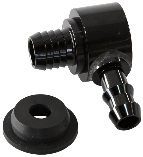 AF350-01BLK - BLACK BOOSTER VALVE UNIVERSAL 21MM / 13/16" HOLE TO 3/8 Barb