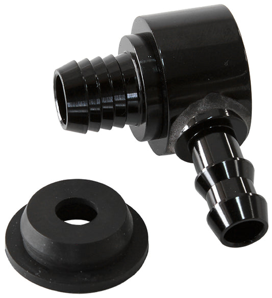 AF350-01BLK - BLACK BOOSTER VALVE UNIVERSAL 21MM / 13/16" HOLE TO 3/8 Barb