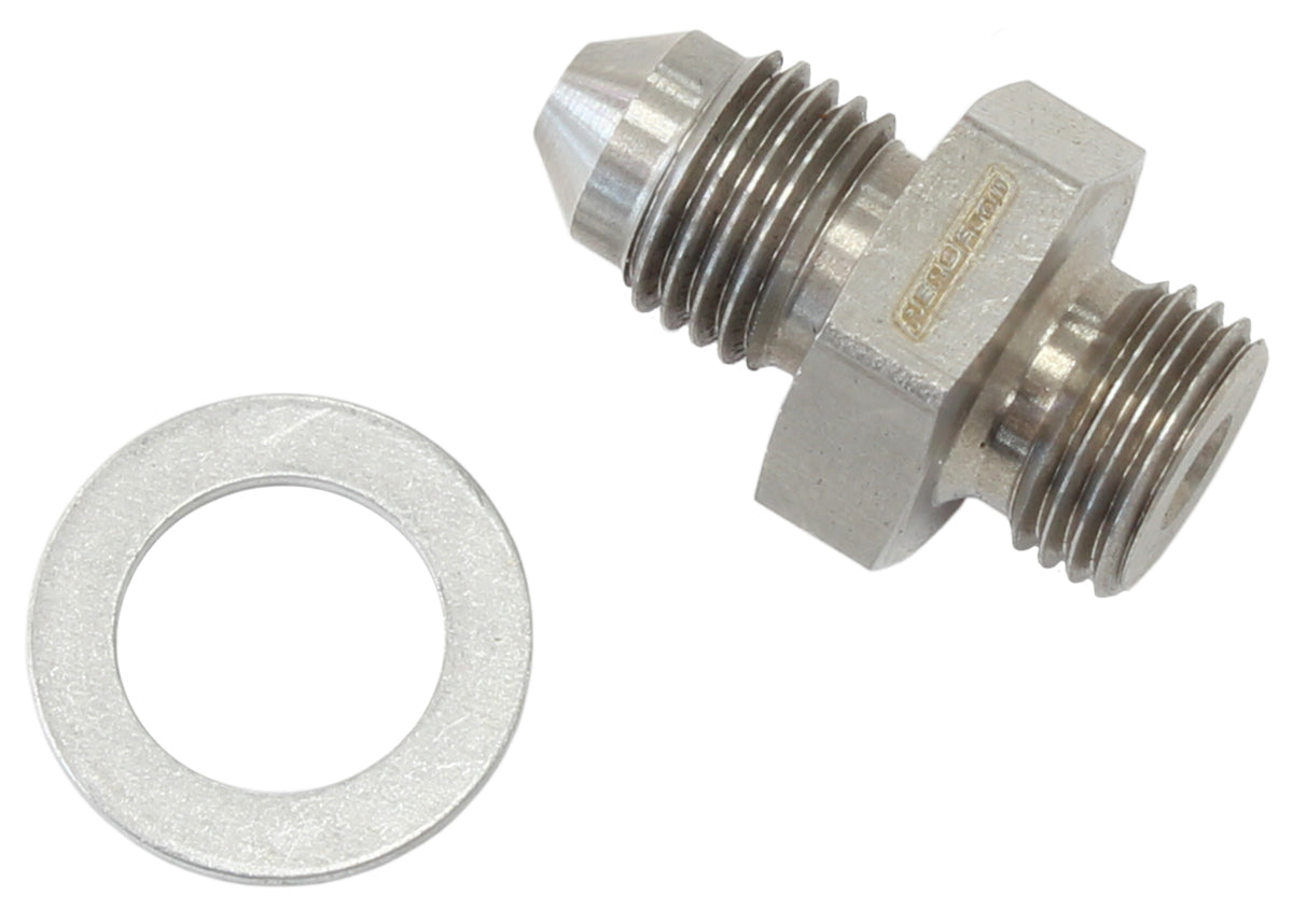 AF351-03SH - -3AN to M10 X 1.0 WASHER SEAL S/S SHORT SUITS ALL WASTEGATE