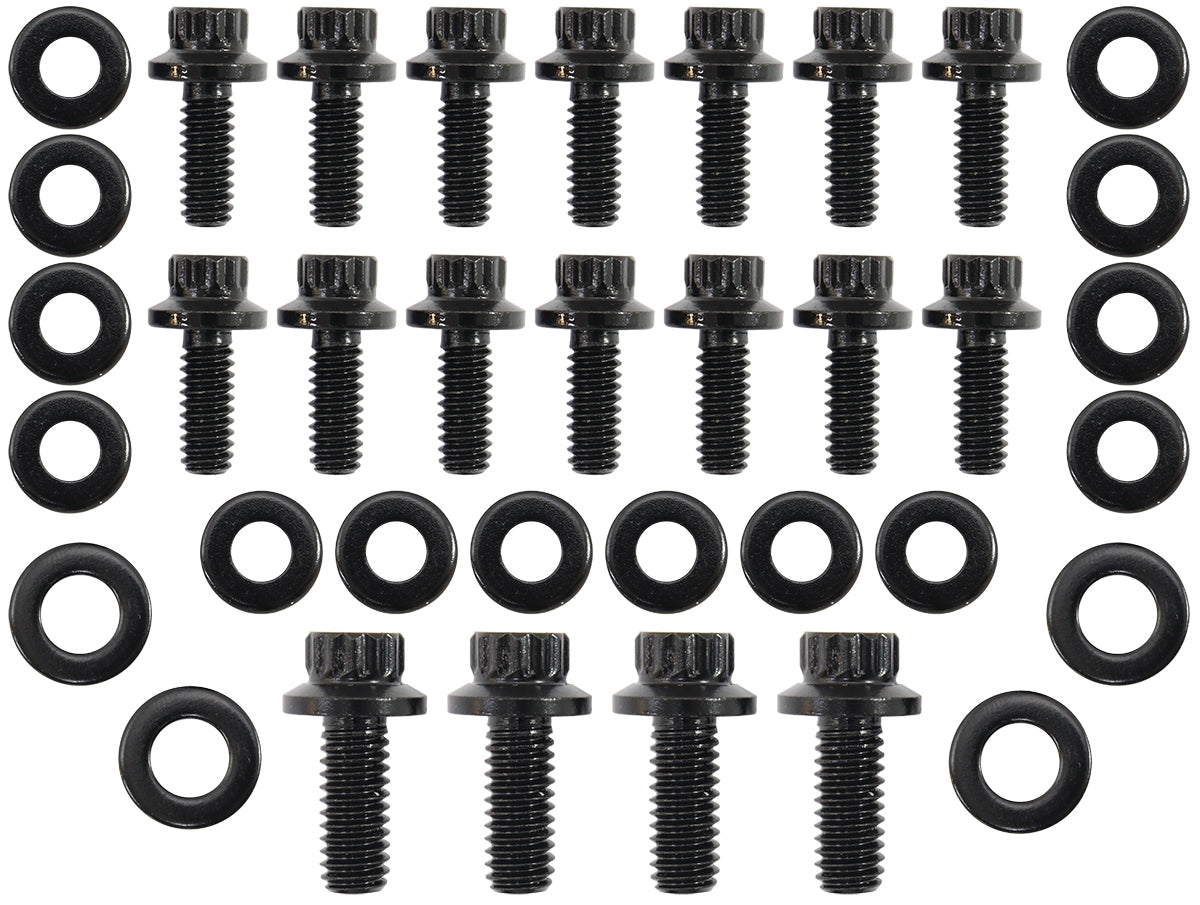 AF37-2351 - SMALL BLOCK CHEV OIL PAN BOLT KIT 1 PIEC GASK 12 POINT BLACKSBC Aeroflow - AF 37-2351