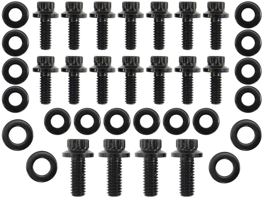 AF37-2351 - SMALL BLOCK CHEV OIL PAN BOLT KIT 1 PIEC GASK 12 POINT BLACKSBC Aeroflow - AF 37-2351
