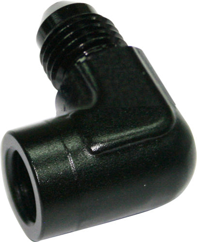 AF373-04BLK - 90 Deg adaptor 1/8 NPT to -4 Black