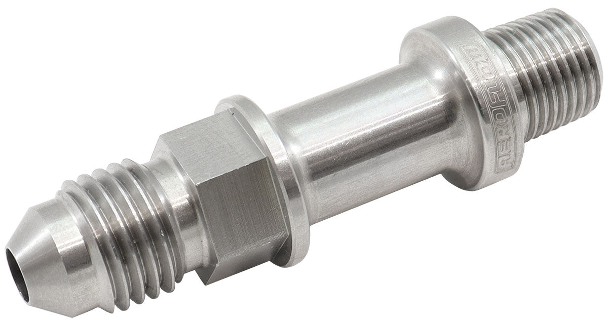 AF380-04L - STAINLESS STEEL EXTENDED -4AN TO 1/8" NPT TURBO OIL FEED