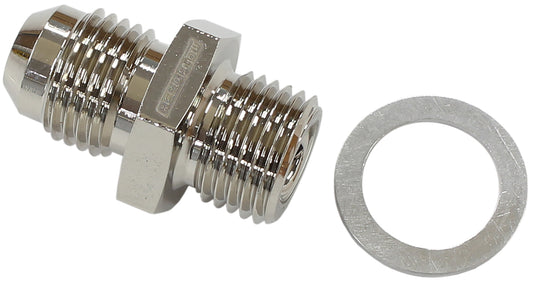 AF386-06 - 9/16"-18 NPSM SHORT to -6AN WITH CRUSH WASHER ZINC STEEL