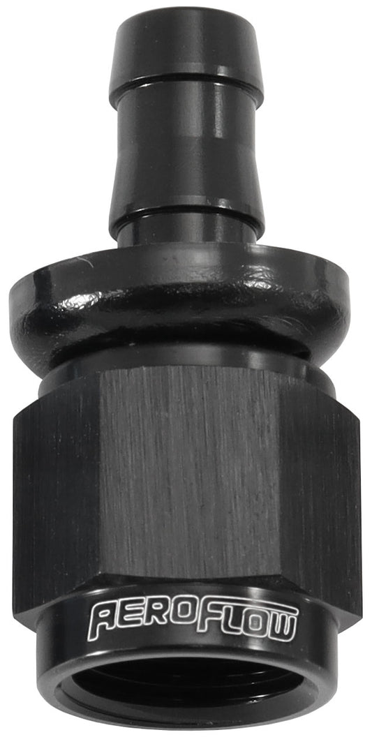 AF401-06-05BLK - -6AN TO 5/16" BARB STRAIGHT FULL FLOW PUSH LOCK BLACK