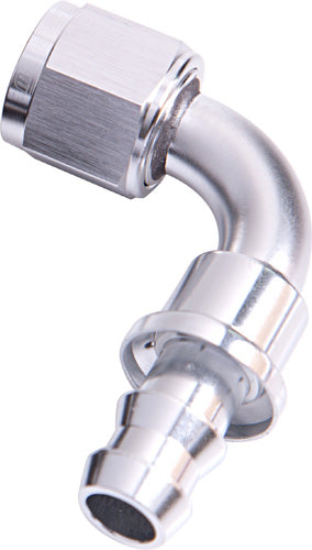 AF403-06S - 90 DEG PUSH LOCK END -6AN SILVER NO CLAMP REQUIRED