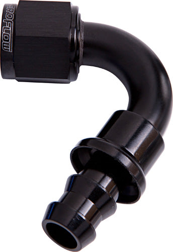 AF404-04BLK - 120 DEG PUSH LOCK END -4AN BLACK NO CLAMP REQUIRED