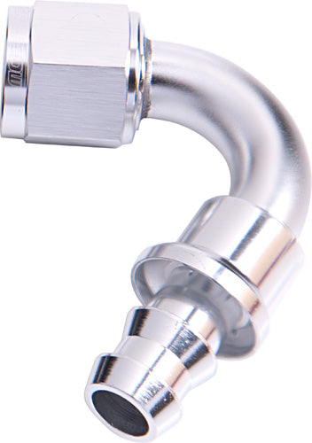 AF404-04S - 120 DEG PUSH LOCK END -4AN SILVER NO CLAMP REQUIRED