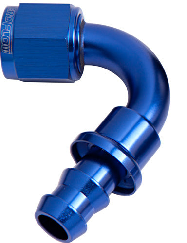 AF404-06 - 120 DEG PUSH LOCK END -6AN BLUE NO CLAMP REQUIRED