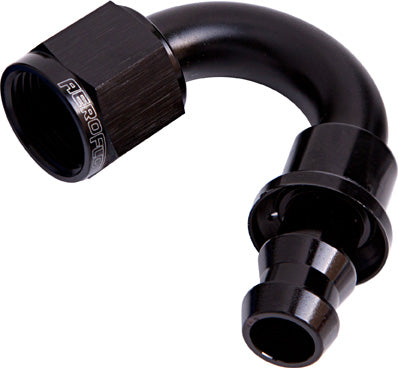 AF405-08BLK - 150 DEG PUSH LOCK END -8AN BLACK NO CLAMP REQUIRED