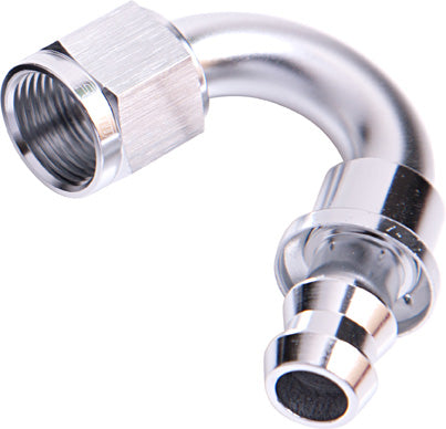 AF405-10S - 150 DEG PUSH LOCK END -10AN SILVER NO CLAMP REQUIRED
