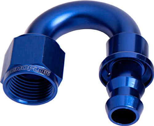 AF406-04 - 180 DEG PUSH LOCK END -4AN BLUE NO CLAMP REQUIRED