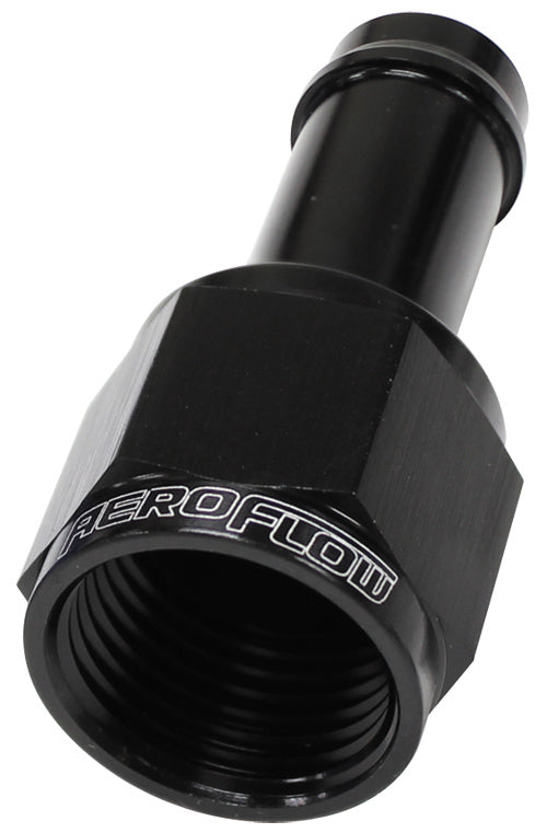 AF411-06-05BLK - FEMALE -6AN TO 5/16" BARB BLACK WITH TUBE NUT
