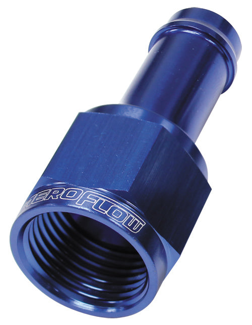 AF411-06 - FEMALE -6AN TO 3/8" BARB BLUE WITH TUBE NUT