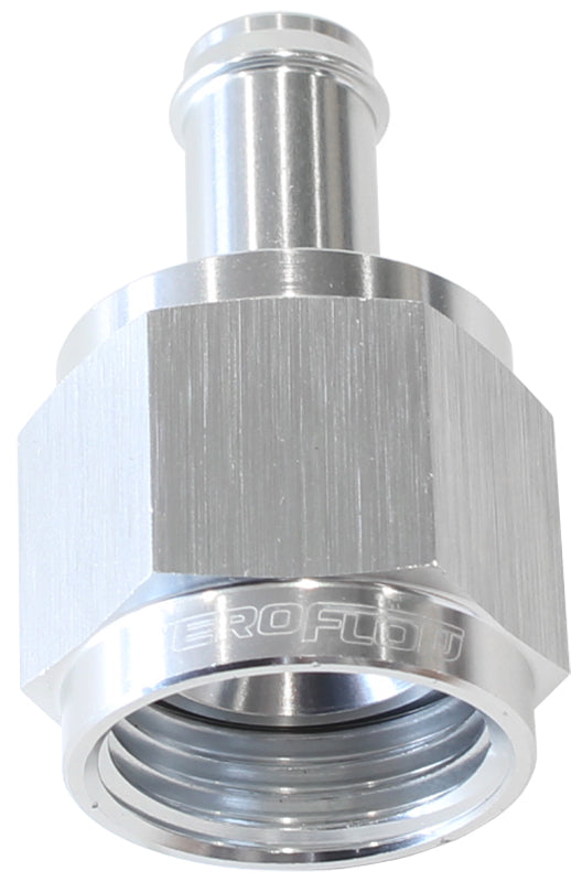 AF411-08-05S - FEMALE -8AN TO 5/16" BARB SILVER WITH TUBE NUT