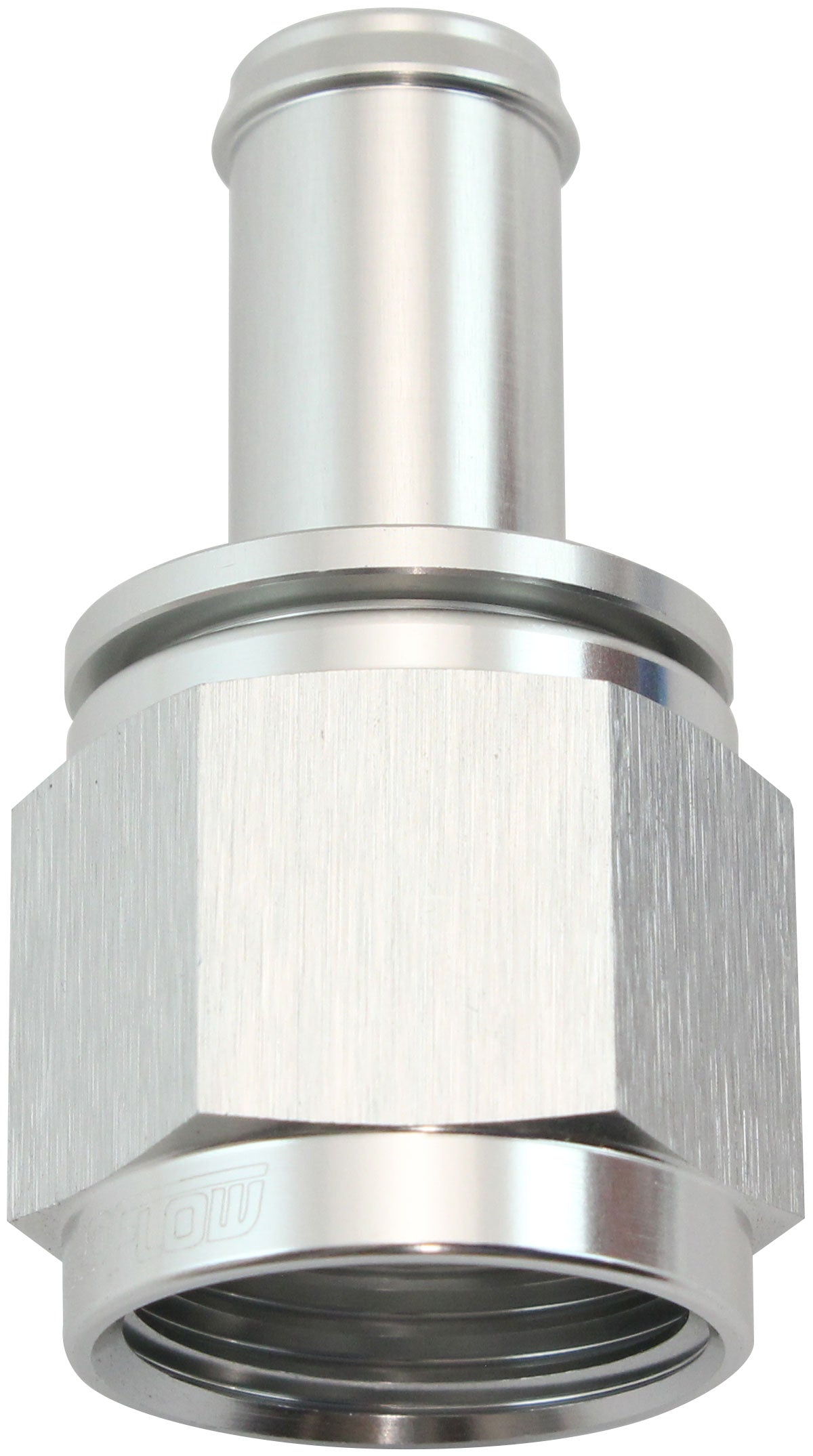 AF411-10-08S - FEMALE -10AN TO 1/2" BARB SILVER WITH TUBE NUT