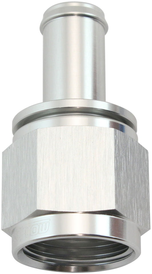 AF411-10-08S - FEMALE -10AN TO 1/2" BARB SILVER WITH TUBE NUT